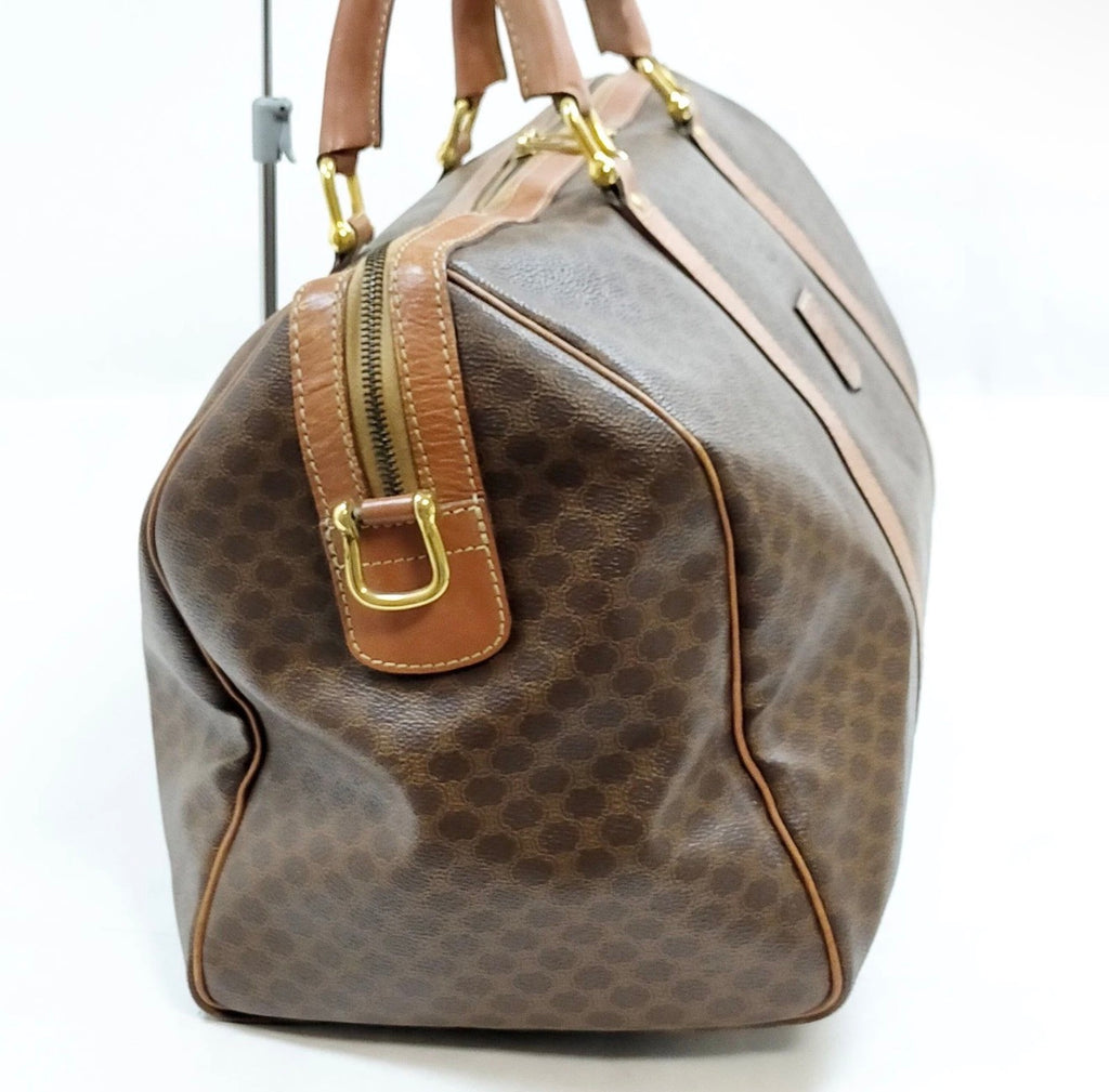 CELINE Macadam Vintage Boston Travel Bag Brown PVC & Leather Weekender 1996 | COA Available