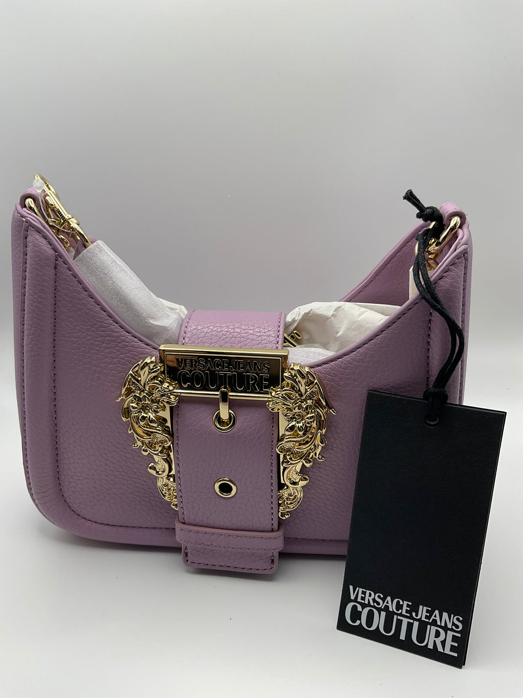 Versace Jeans Couture Lilac Buckle Shoulder & Crossbody Bag – New with Tags