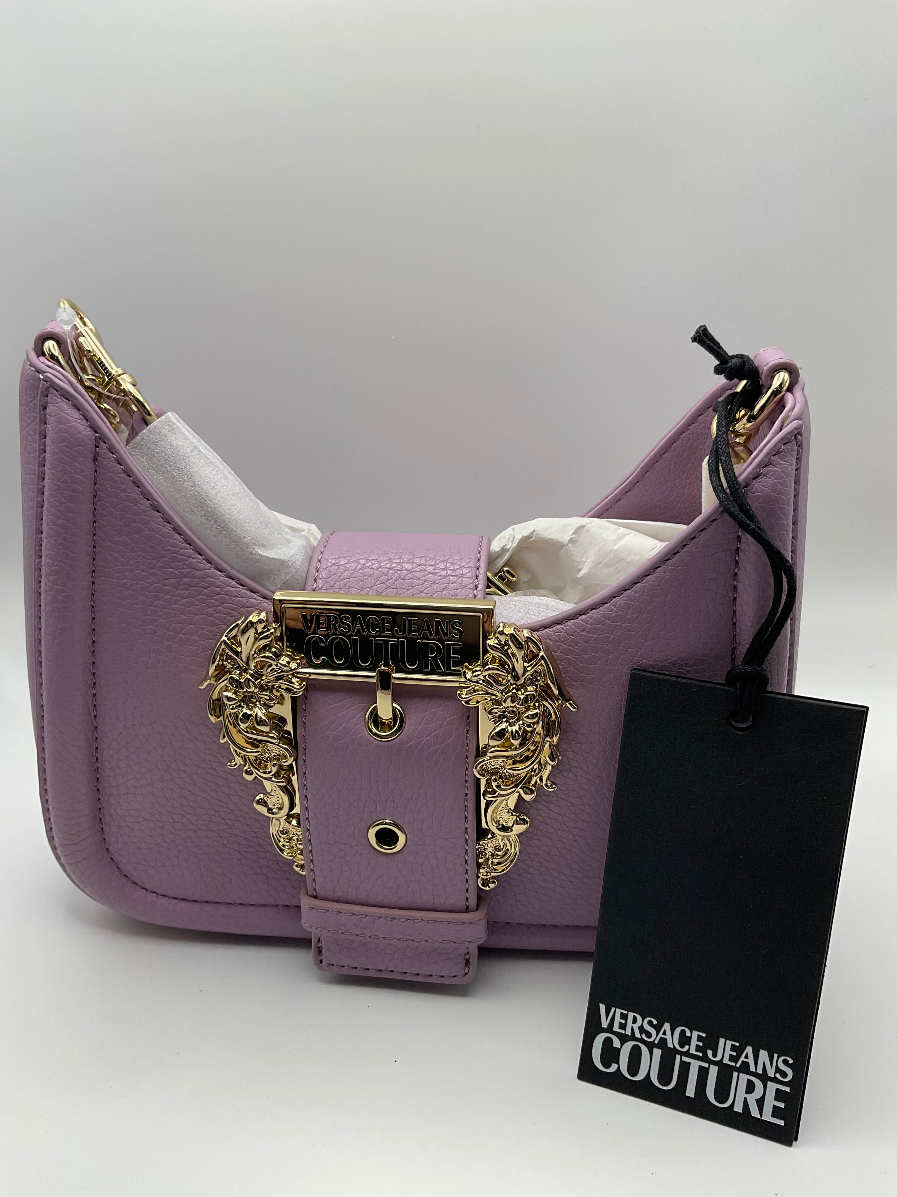Versace Jeans Couture Lilac Buckle Shoulder & Crossbody Bag – New with Tags