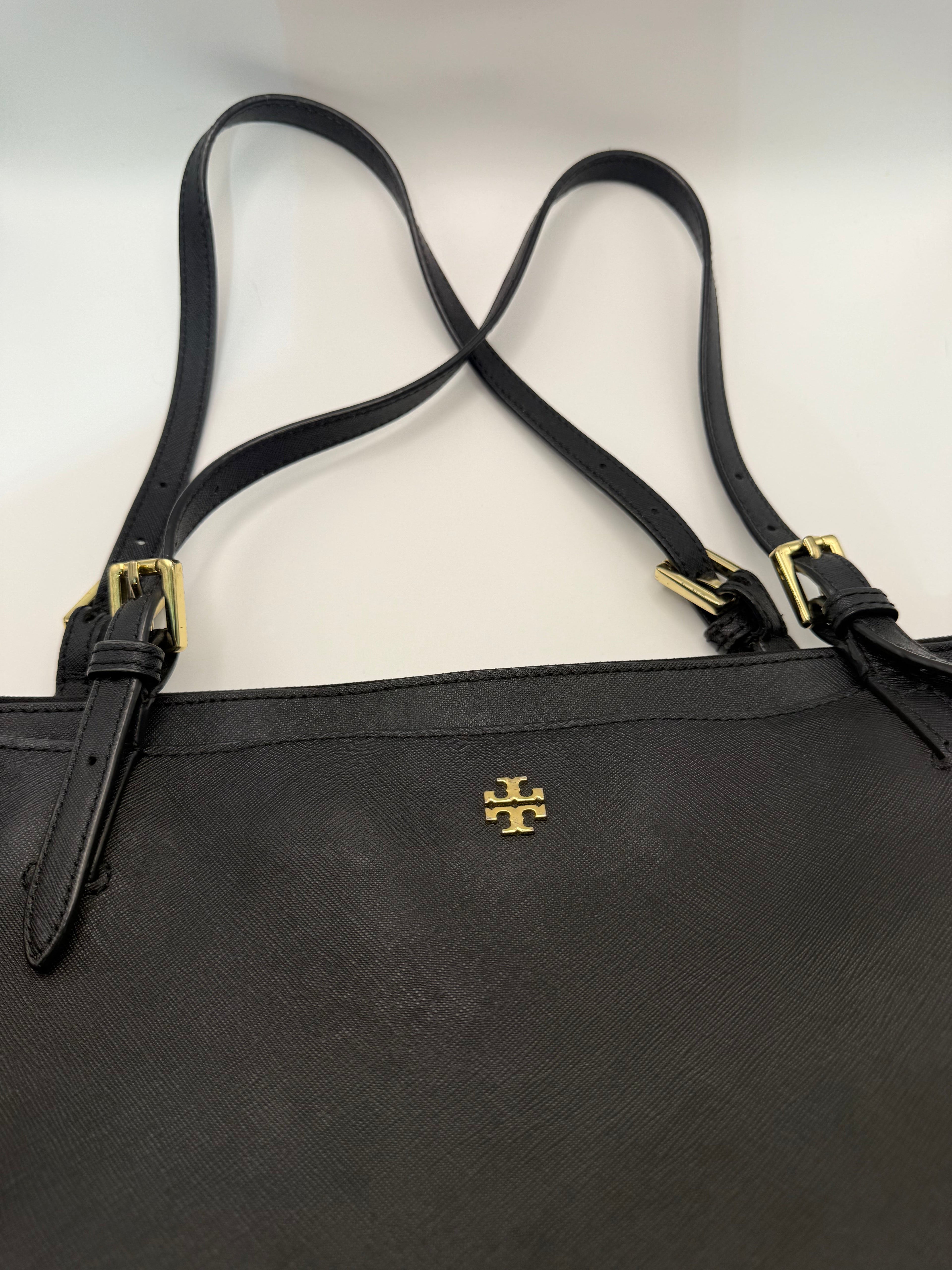 Tory Burch York Black Saffiano Leather Tote
