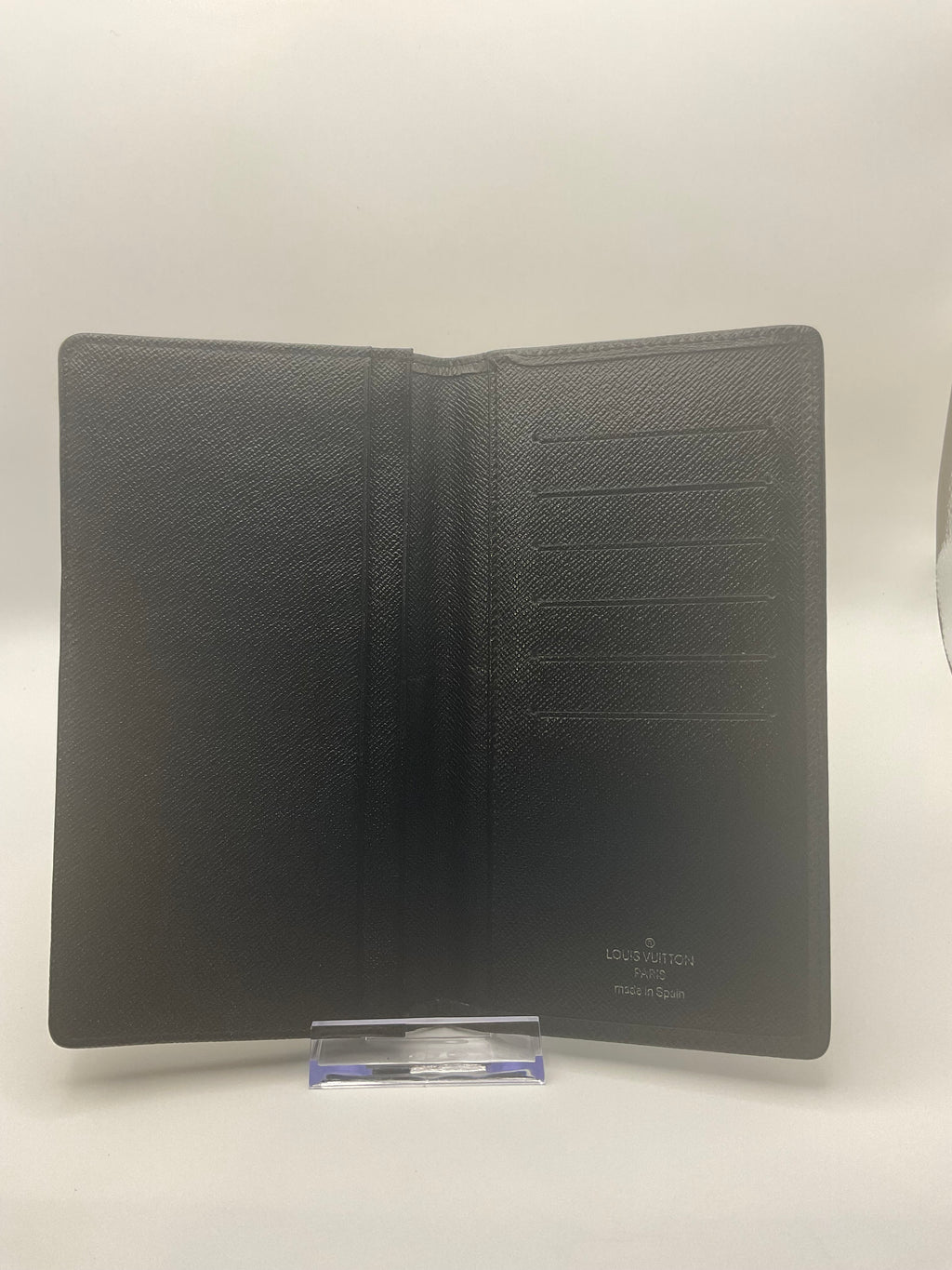 Louis Vuitton Brazza Wallet Black Taiga Leather Long Wallet – Made in Spain