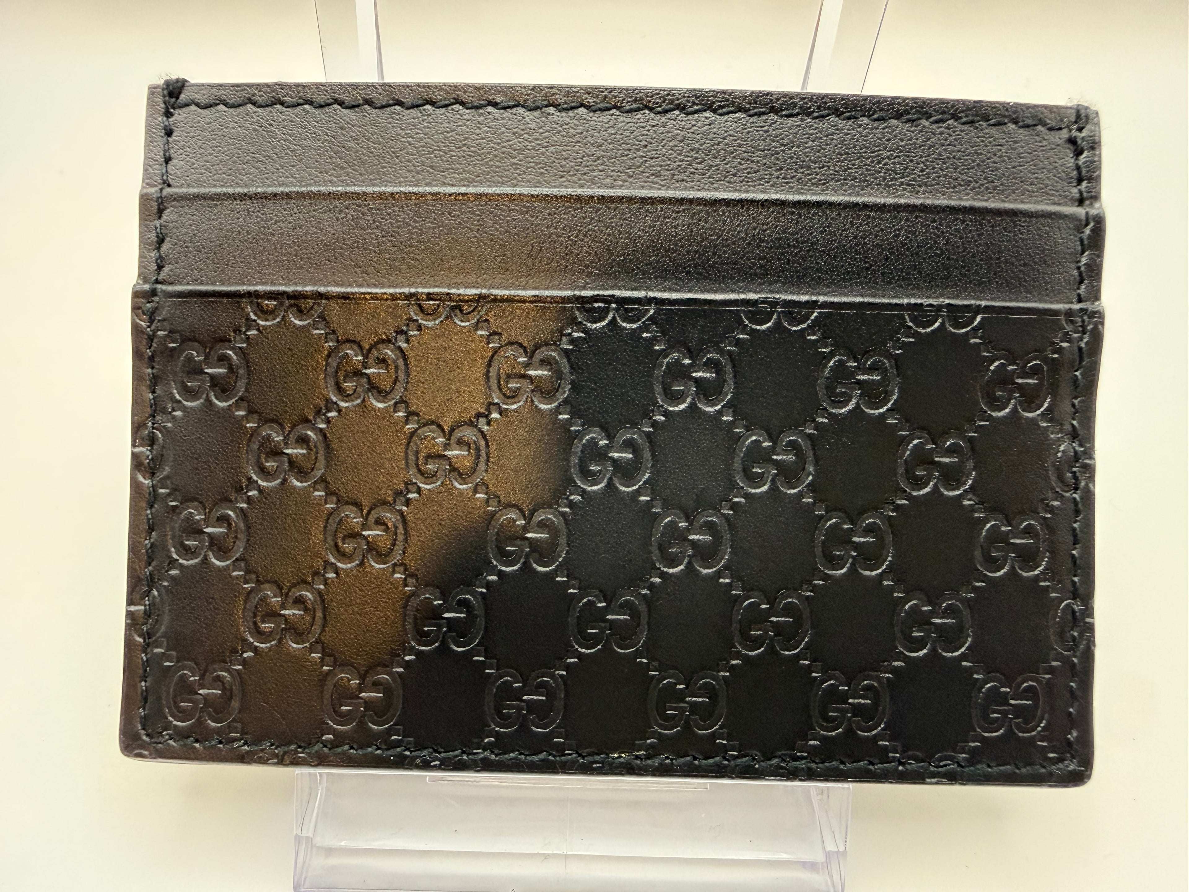 Authentic Gucci Signature Black Leather Card Holder