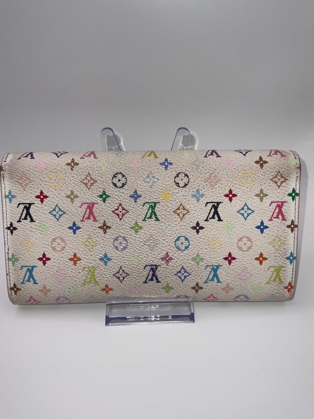 Louis Vuitton Sarah Wallet Monogram Murakami White Canvas Long Wallet with COA