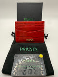 PRIVATA Croc-Embossed Leather Card Holder | New with Box & Certificate